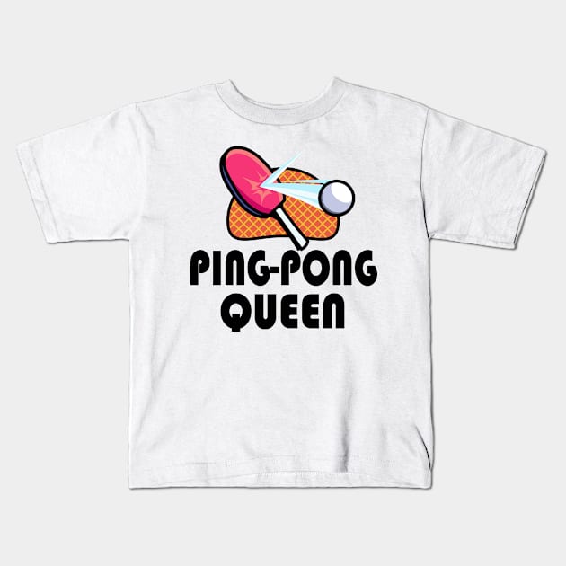 Table Tennis Ping Pong Women Players Kids T-Shirt by Foxxy Merch